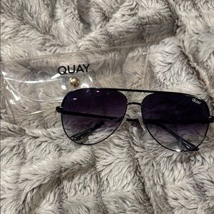 Quay Australia Black Aviator Sunglasses